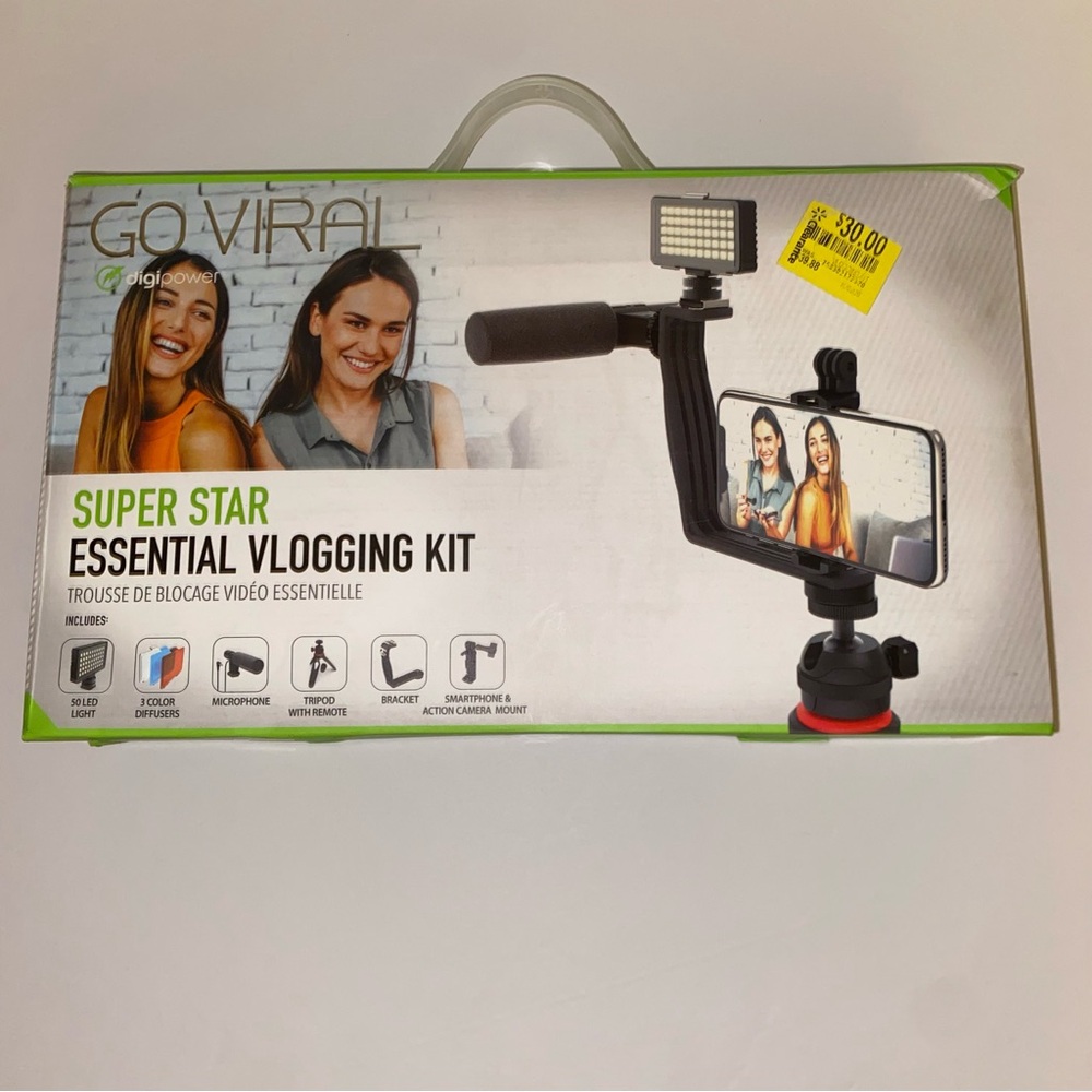 Digipower Black Tripod & Monopod Vlogging Kit with Smartphone Mount
